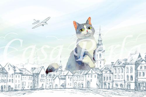 ga_003 飛行機と猫ブルー