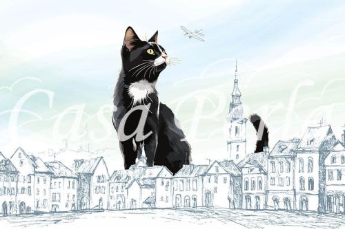 ga_004 飛行機と猫ブラック